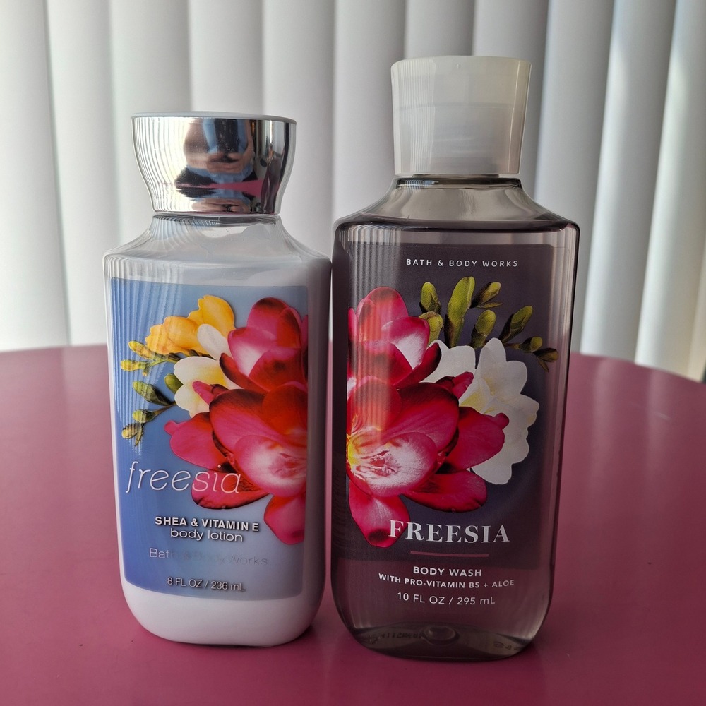 Bath & Body Works FREESIA Body Lotion & Body Wash Gel Set of 2